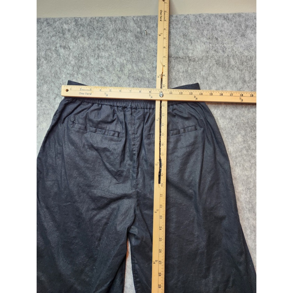 Banana Republic Womens Black Linen Blend Wide Leg Cropped Pants Size S High Rise - Picture 7 of 14